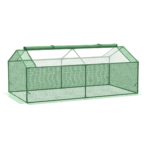 Invernadero de jardín 180x90x70cm Invernadero de jardín con 2 ventanas enrollables Cubierta de PE e Invernadero de estructura metálica para cultivar flores Plantas verdes
