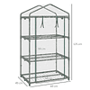 Garden Greenhouse with 3 Metallic Shelves and Rolling Door Outdoor Balcony Greenhouse for Growing Plants Flowers 69x49x125cm Transparent