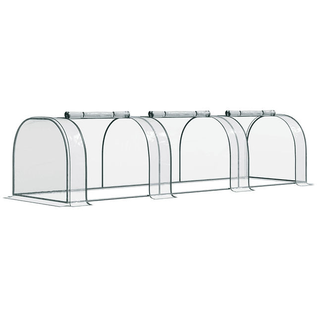 Estufa para Jardim Estufa Pequena para Cultivo de Plantas com 3 Janelas 350x100x80 cm Transparente e Verde 