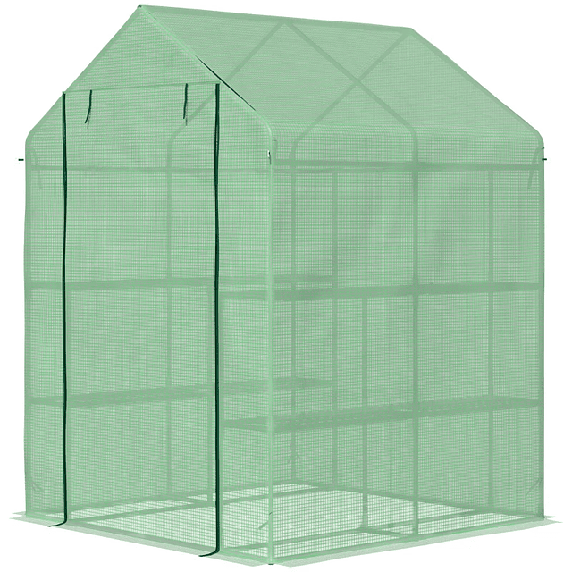 Garden Greenhouse Greenhouse for Plants with Shelves 143x138x190cm Steel Structure Green Gardening