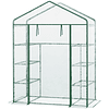 Invernadero de jardín con 8 estantes cubierta de PVC y estructura de acero 143x73x195 cm transparente y verde