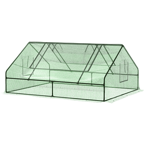 Greenhouse for Terrace Garden 180x140x80cm Steel and Plastic Greenhouse with Rolling Door and Windows for Growing Green Plants Flowers Green