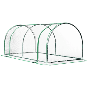 Invernadero 200x100x80cm para jardín Terraza Cultivo de plantas Invernadero con estructura de acero Cubierta de PVC transparente