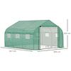 Invernadero Túnel 3,5x3x2m Invernadero de Jardín con Puerta y 6 Ventanas Enrollables de Polietileno de Metal Galvanizado para Cultivo de Flores Plantas Verdes