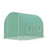 Tunnel Type Greenhouse 300x200x190cm Garden Greenhouse with 4 Windows Covered in PE 140g/m² for Growing Green Plants