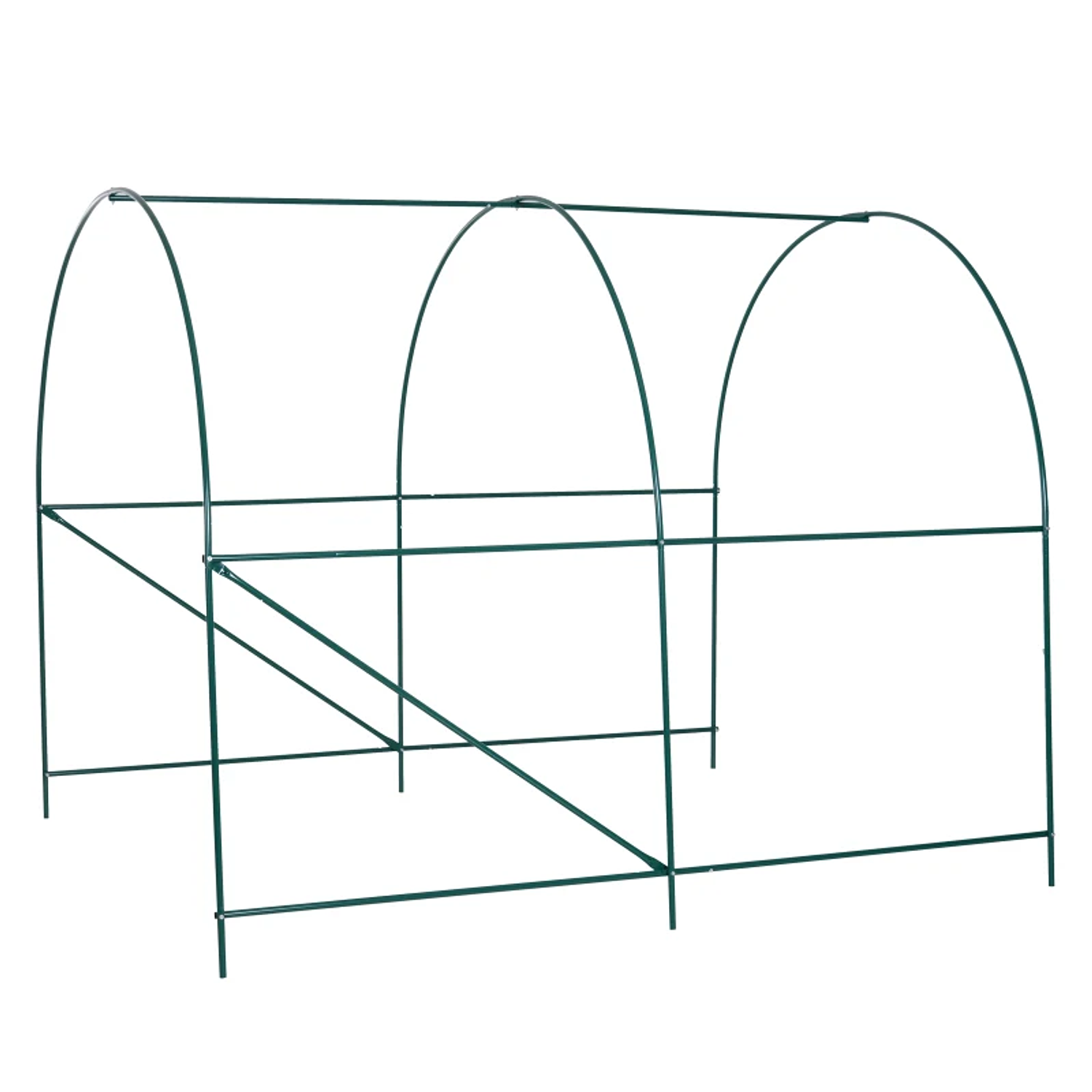 Estufa Tipo Túnel 250x200x200cm Estufa de Jardim com Janelas e Portas Enroláveis para Cultivo de Plantas Verde  7