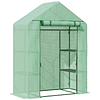 Invernadero de Jardín 141x72x191cm Invernadero con 4 Estantes Puerta Enrollable Cubierta PE 140g/m² y Estructura de Acero para Cultivo de Plantas Flores Verde