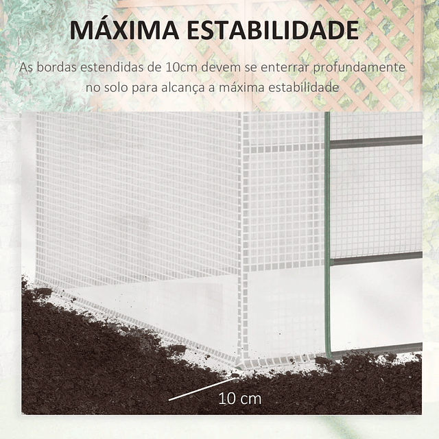 Estufa de Jardim Pequeno Tipo Casa com Caixa de Plantio de Aço Interior Janela Enrolável e Cobertura de PE 40g/m² para Cultivos de Plantas Flores 127x95x92cm Branco 