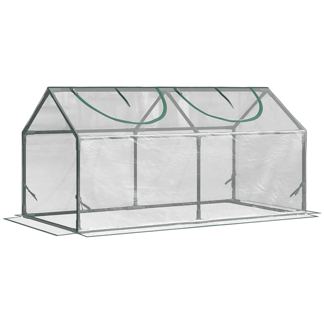 Invernadero 120x60x60cm Invernadero de jardín con 2 ventanas enrollables para cultivar plantas verdes flores