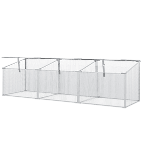 Invernadero de jardín de policarbonato y aluminio con techo orientable protección UV30+ 180x51x51 cm Transparente