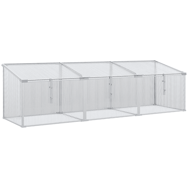 Polycarbonate and Aluminum Garden Greenhouse with Adjustable Roof UV30+ Protection 180x51x51 cm Transparent