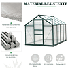 Garden Greenhouse 2x2.5m in Polycarbonate and Aluminum Greenhouse with Skylight UV 30 Protection and Base 4.79 m² for Pots for Plants and Flowers Transparent