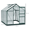 Estufa de Jardim 2x2,5m de Policarbonato e Alumínio Estufa com Clarabóia Proteção UV 30 e Base 4,79 m² para Vasos Cultivos de Plantas e Flores Transparente 