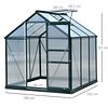 Garden Greenhouse 190x192x201cm in Polycarbonate and Aluminum Greenhouse with Skylight UV 30 Protection and Base 3.65 m² for Cultivation Pots for Plants and Flowers Transparent