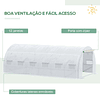 Invernadero Tipo Túnel de Jardín 6x3x2m con Puerta Enrollable 12 Ventanas Cubierta en PE 140g/m² y Metal Galvanizado para Cultivo de Plantas Verdes Blanco