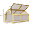 Wood Greenhouse with Polycarbonate Panels Garden Greenhouse with 4 Hinged Windows for Growing Plants Outdoor Terrace 90x48x49,5cm Transparent