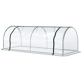 Invernadero transparente para jardín o terraza para cultivo de plantas y flores con puerta con cremallera 250x100x80cm PVC