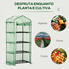 Invernadero de jardín con 4 estantes y cubierta de PE Invernadero de acero para cultivar plantas de flores 70x50x160cm