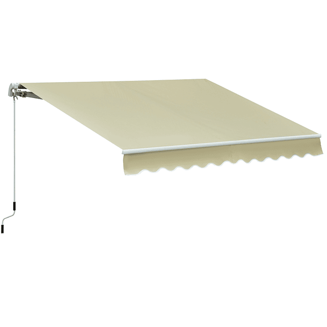 Toldo Manual Plegable de Aluminio 2,95x2,5m para Exterior con Ángulo Ajustable y Asa para Patio Balcón Jardín Terraza