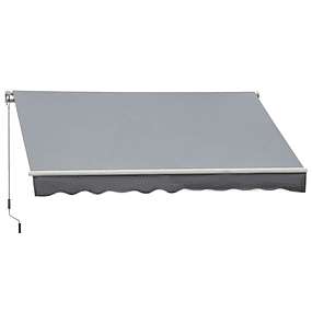 Retractable Manual Awning with Crank 295x245cm Rollable Aluminum Awning with Solar Protection for Window Doors Balcony Terrace