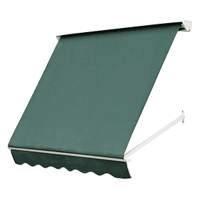 Retractable Aluminum Manual Awning 180x70 cm Outdoor Facade Awning with Adjustable Angle and Waterproof Green