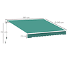 Toldo Manual Plegable Aluminio 395x245 cm con Asa para Balcón Patio Jardín y Terraza Tejido Poliéster