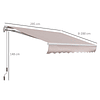 Toldo con Brazo Abatible 2,95x2m Manual con Manivela Retractable Angulo Regulable Aluminio para Ventanas Puertas Balcon Beige