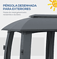 Garden Pergola 3x6m with Double Roof with 6 Zipper Mosquito Screens and Dark Gray Metal Structure - thumbnail 4