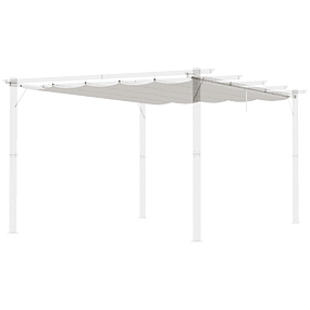 Cover for Pergola 3.5x2.5m Retractable Replacement Roof for Pergola with 10 Drainage Holes Cream