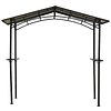 Pérgola para Barbacoa 246x149x230 cm en aluminio con 2 Estantes para Jardín Negro