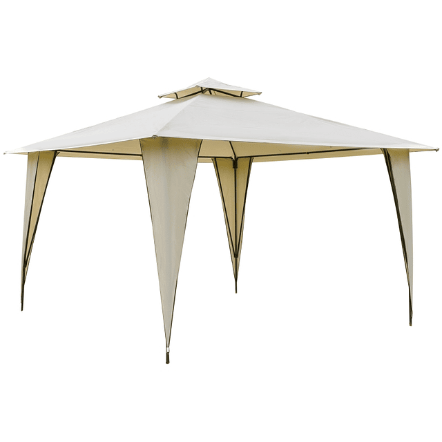 Garden Pegola 3.5x3.5m with flysheet and 8 drainage holes for garden parties Beige