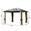 Pérgola de Jardim 3x3,6m cor marrom e creme de policarbonato, alumínio e poliéster