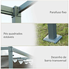 Pérgola 298x213x221cm Pérgola de Jardim com Teto Retrátil de Poliéster com Revestimento Resistente para Celebrações Festas Casamento Cinza