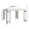 Pérgola para jardim  cor preta e creme Tecido de Aço e Poliéster 180g / m² - 3x3x2.65m