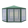 Carpa de jardín hexagonal con mosquitera, puertas con cremallera y orificios de drenaje, 197x250 cm