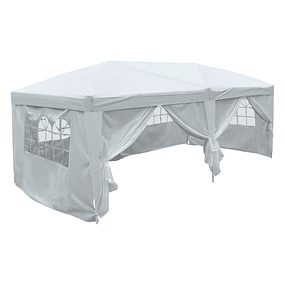 Party Tent with Removable Side Walls 2 Zippered Doors 4 Windows and Carry Bag 591x297x255 cm