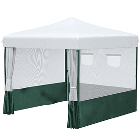 Folding Tent Garden Tent with UV30 Protection Height Adjustable in 3 Levels 2 Windows and Carry Bag 2.7x2.7cm White and Green
