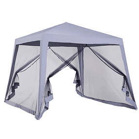 3x3m Garden Tent 4 Sides Mosquito Net Zipper Tent UV Protection Patio - Gray
