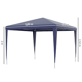 Garden Tent Outdoor Tent with Steel Tubes and PE Cover for Events Camping Parties 293x293x252 cm Blue