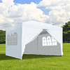 Garden Tent with Removable Side Walls Windows Zippered Door and Carry Bag 295x295x195-258 cm