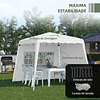 Pop up gazebo with 2 sidewalls Height Adjustable UV50+ Protection and Carry Bag 240x240x250 cm White