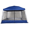 Tenda Dobrável para Jardim ou Campismo 360x360x260cm Tenda para Exterior com Tela Mosquiteira Azul 