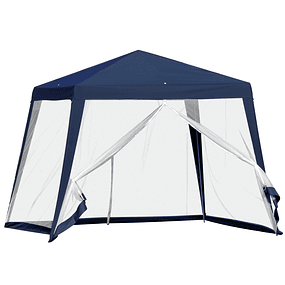 3x3m Garden Tent 4 Sides Mosquito Net Zipper Tent UV Protection Patio - Blue