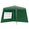 Tenda Dobrável com 2 Paredes Laterais Altura Ajustável Proteção UV50+ e Bolsa de Transporte 240x240x250 cm Verde 