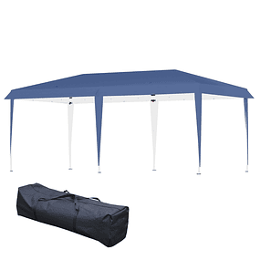 Carpa plegable 6x3 Carpa de jardín portátil con bolsa de transporte Estructura de acero de tela Oxford Fiesta al aire libre Camping - Azul