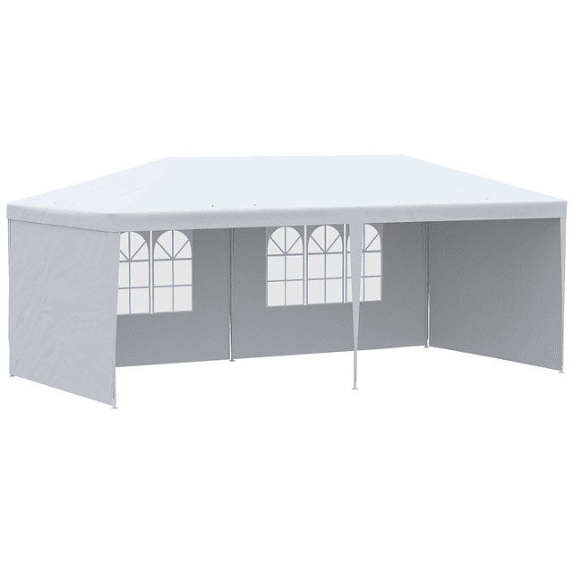 Party Tent 5.83x2.95x2.55m with 4 Side Walls and 2 Windows Steel Structure Outdoor Tent for Parties Events Weddings Green