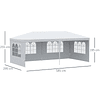 Tenda para Festas com Paredes Laterais Removíveis 4 Janelas Transparentes 585x295x255 cm Branco 