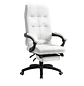 Silla de oficina ergonómica giratoria con función basculante regulable en altura Apoyabrazos y reposapiés en polipiel 65x65x118-125 cm Blanco - Miniatura 1