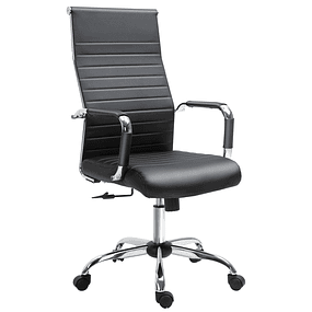 Ergonomic Office Chair Swiveling 360° Inclinable with Adjustable Height Wheels Armrest 54x62x104-114 cm Black