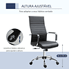 Silla de oficina ergonómica giratoria 360° inclinable con ruedas regulables en altura reposabrazos 54x62x104-114 cm negra